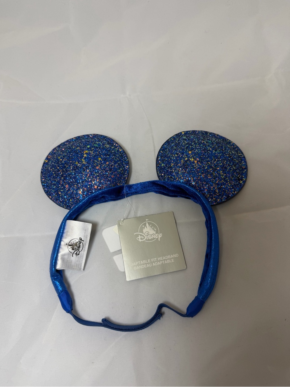 Disney Youth Blue Glitter Mouse Ear Headband with Sparkle Accent